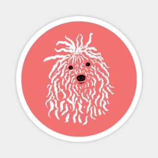 Puli (Coral and White) Magnet